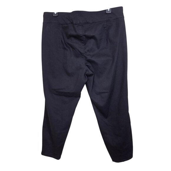 Love & Legend Womens Black Tuxedo Pants Size 18 Straight Leg Gold Zig Zag Stripe - Picture 2 of 3